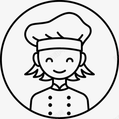 女孩化身厨师图标图标