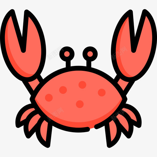 螃蟹暑假5线形颜色图标svg_新图网 https://ixintu.com 暑假5 线形颜色 螃蟹