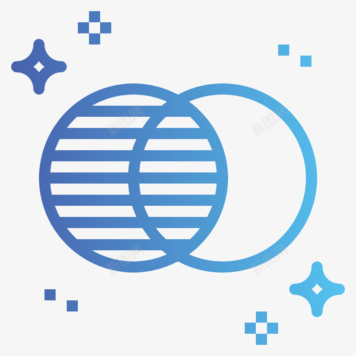 日食太空72渐变图标svg_新图网 https://ixintu.com 太空72 日食 渐变