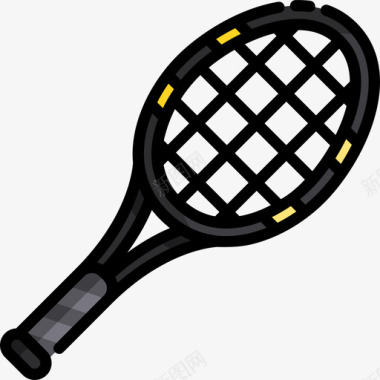 网球夏季运动2线性颜色图标图标