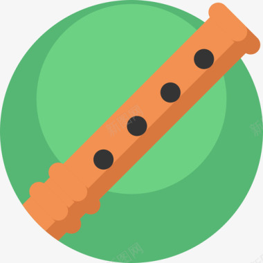 长笛乐器9扁平图标图标