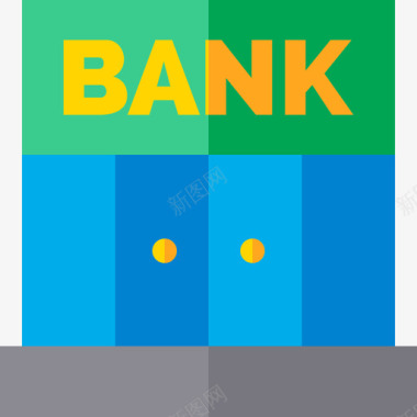 银行银行的钱平的图标图标