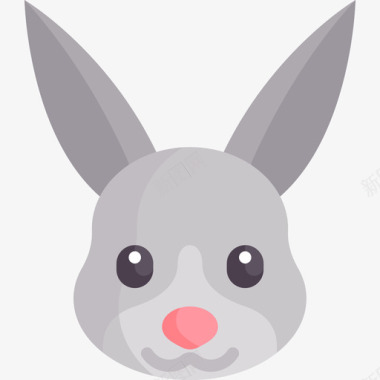 兔子动物与自然扁平图标图标