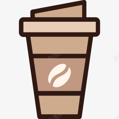 咖啡杯咖啡10线性颜色图标图标