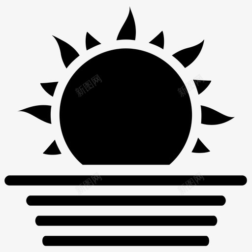 太阳早晨海上日落图标svg_新图网 https://ixintu.com 伊斯兰标签固体图标 太阳 日出 早晨 海上日落