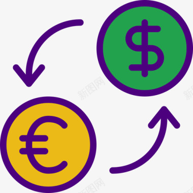 货币商业和金融38线性颜色图标图标