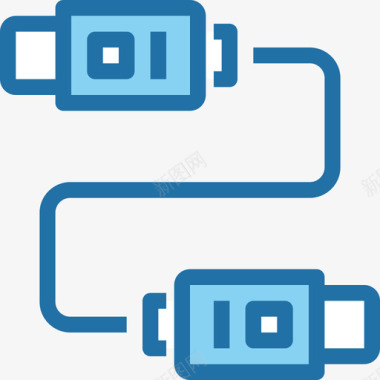 Usb电缆计算机和硬件3蓝色图标图标
