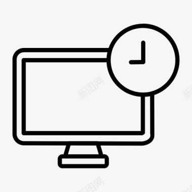 工作时间计算机工作纪律图标图标