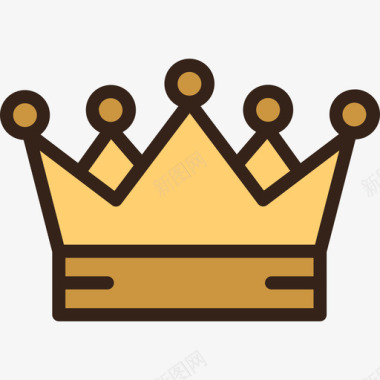 王冠国际象棋3线颜色图标图标
