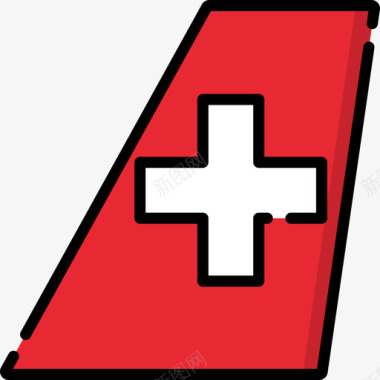 瑞士国际航空公司运输标志线颜色图标图标