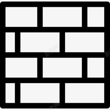 砖墙建筑和工具2线性图标图标