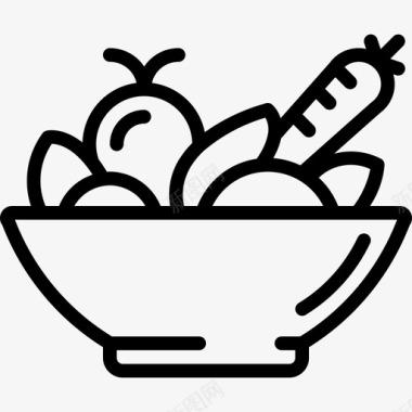 蔬菜美食直系图标图标