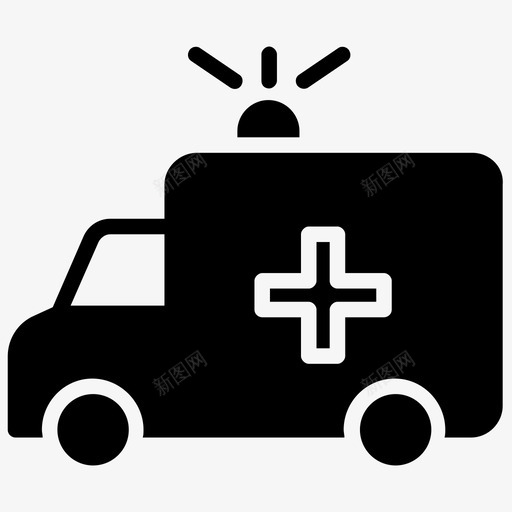 救护车急救医疗图标svg_新图网 https://ixintu.com 医疗 医疗运输 妇科雕文图标 急救 救护车