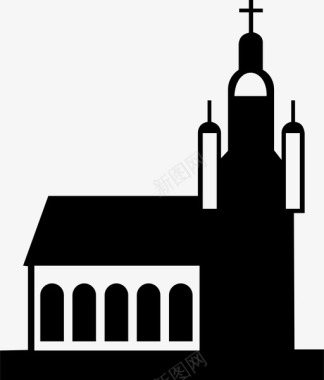 教堂建筑基督徒图标图标