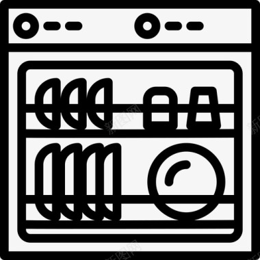 洗碗机家用电器6台直列式图标图标