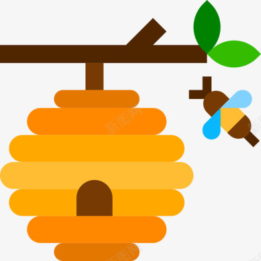 蜂箱农业和园艺5平坦图标图标
