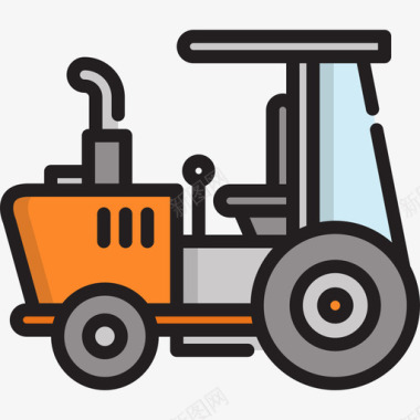 拖拉机农场6线性颜色图标图标