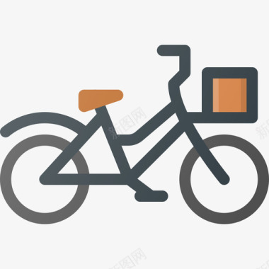 自行车自行车部件线颜色图标图标