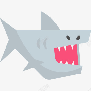 鲨鱼海洋生物7扁平图标图标