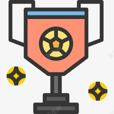 奖杯足球14线颜色图标图标