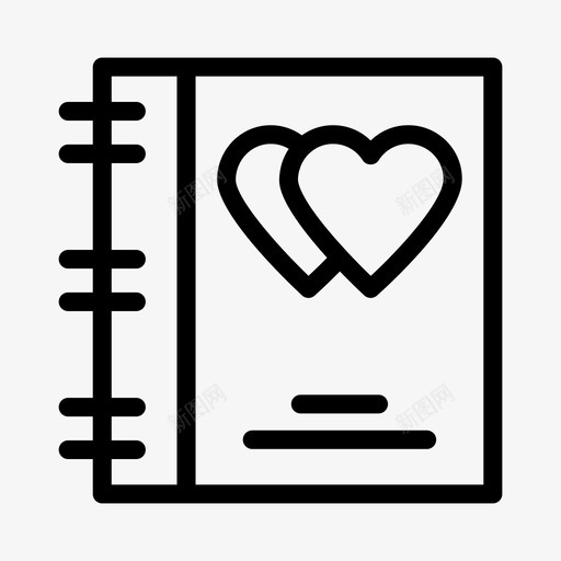 爱情日记最爱心图标svg_新图网 https://ixintu.com 心 最爱 爱情和浪漫 爱情日记 笔记本
