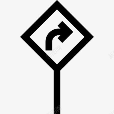 曲线信号禁止3线性图标图标