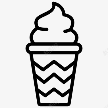 冰淇淋筒奶油筒甜点图标图标