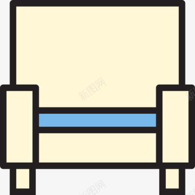 扶手椅家用家具5线性颜色图标图标