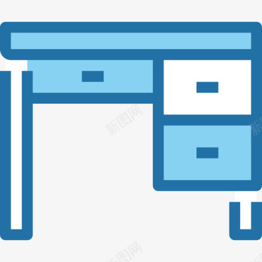 办公桌家具25蓝色图标图标
