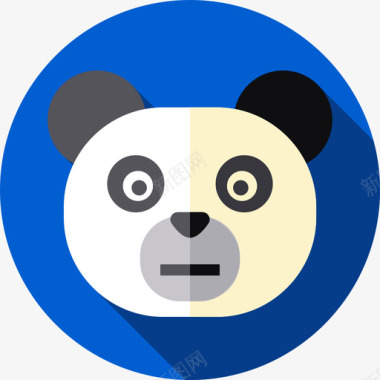 熊猫野生动物18平坦图标图标