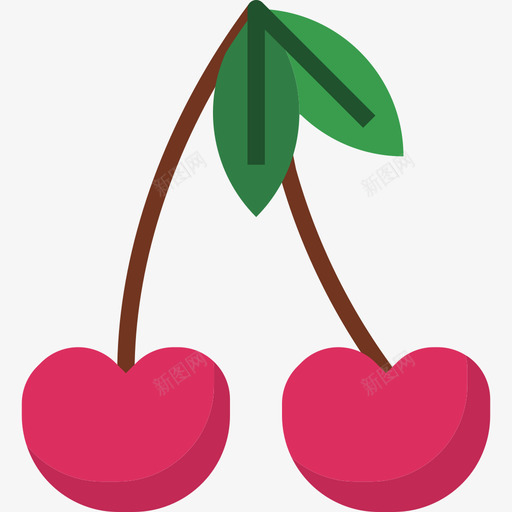 樱桃水果和蔬菜10扁平图标svg_新图网 https://ixintu.com 扁平 樱桃 水果和蔬菜10