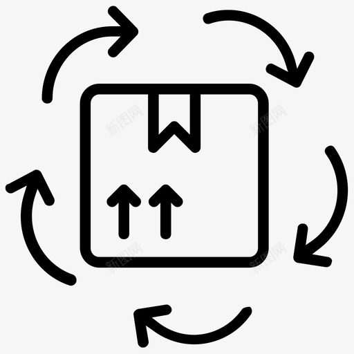 订单处理纸板箱货物图标svg_新图网 https://ixintu.com 交货包装 交货箱 产品管理线图标 纸板箱 订单处理 货物