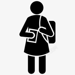 青少年学生青少年学生女学生学校学生图标高清图片