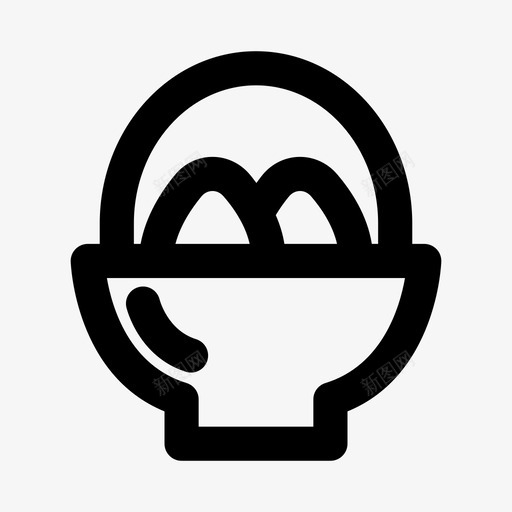 篮子复活节鸡蛋图标svg_新图网 https://ixintu.com 复活节 复活节图标 托盘 篮子 篮子里的鸡蛋 蛋黄 鸡蛋