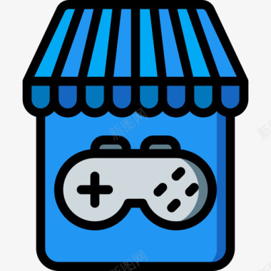 游戏商店游戏开发5线性颜色图标图标