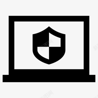 笔记本电脑保护防病毒电脑图标图标