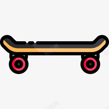 滑板夏季运动2线性颜色图标图标
