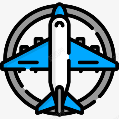 飞机全球物流2线性颜色图标图标