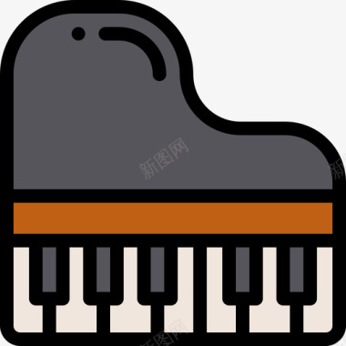 钢琴乐器4线颜色图标图标