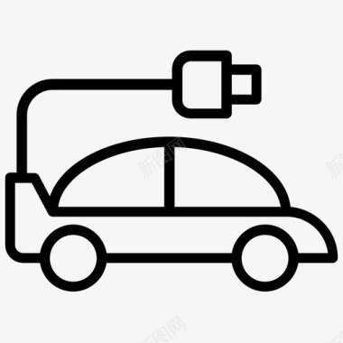 电动汽车生态交通混合动力汽车图标图标