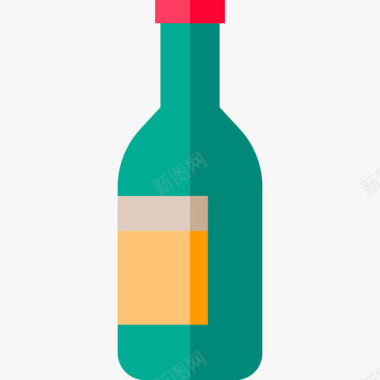酒瓶意大利4扁平图标图标