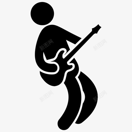 吉他手音乐播放器音乐家图标svg_新图网 https://ixintu.com 吉他手 音乐家 音乐家人类字形图标 音乐播放器