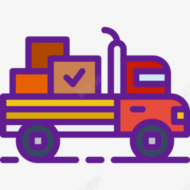 送货车购物64线颜色图标图标