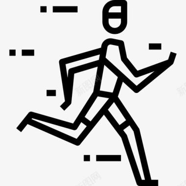 跑步者生活方式4直线型图标图标