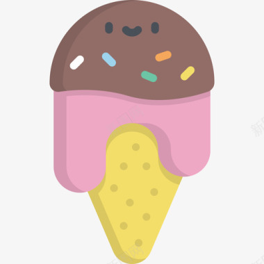 冰淇淋新年4平淡图标图标