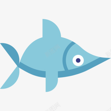 旗鱼海洋生物14扁平图标图标