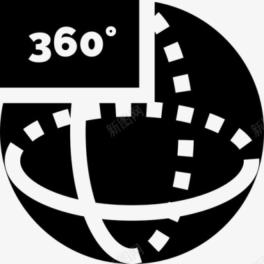 球体视图360视图8填充图标图标