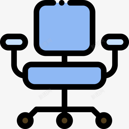 办公椅家用家具3件线性颜色图标svg_新图网 https://ixintu.com 办公椅 家用家具3件 线性颜色