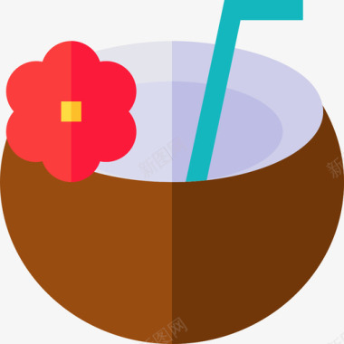 椰子饮料热带淡味图标图标