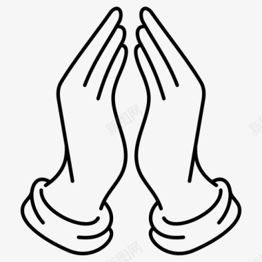 祷告的手祈求信仰图标图标